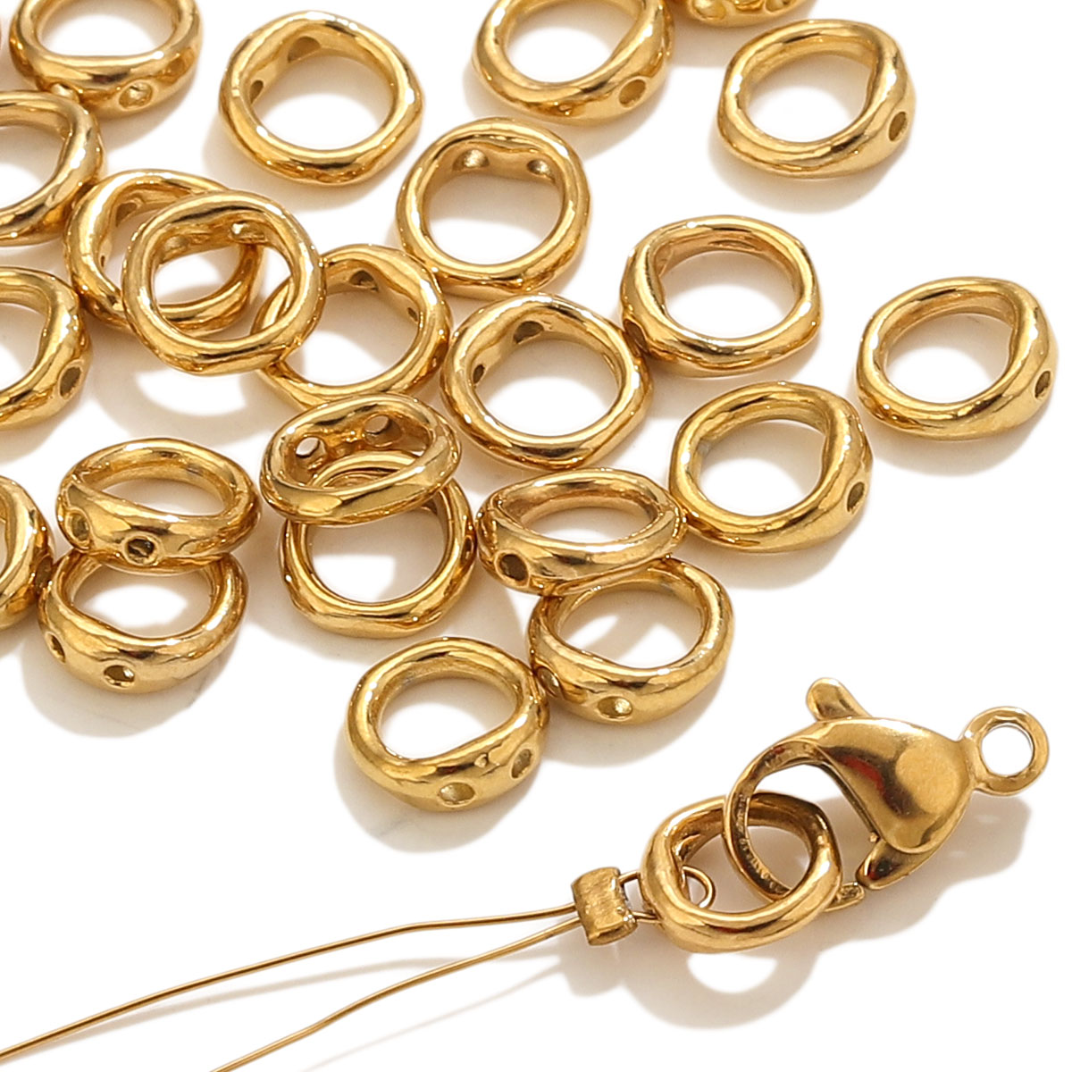 Jewelry Making Material - 20pcs Stainless Steel Clasps End Connectors
