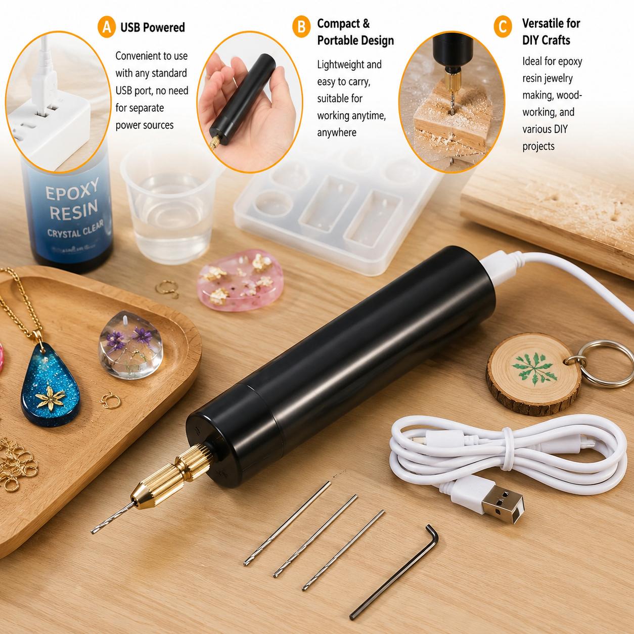 Mini Electric Drill USB Powere - Jewelry Making Kit Professional recension och pris
