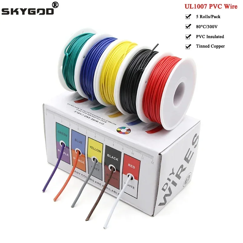 （5 Colors Mix Kit）UL1007 Wire  - Wire 22 Gauge Copper recension och pris
