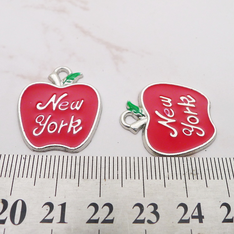 10Pcs Enamel Apple New York Ch - Jewelry Making New York recension och pris
