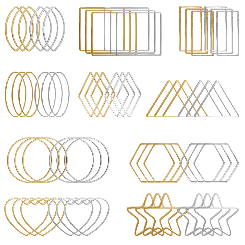 20Pcs Gold Silver Hollow Frame - Jewelry Making Charms recension och pris